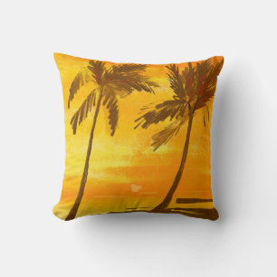 Tropical Palm Trees Summer Background Cushion