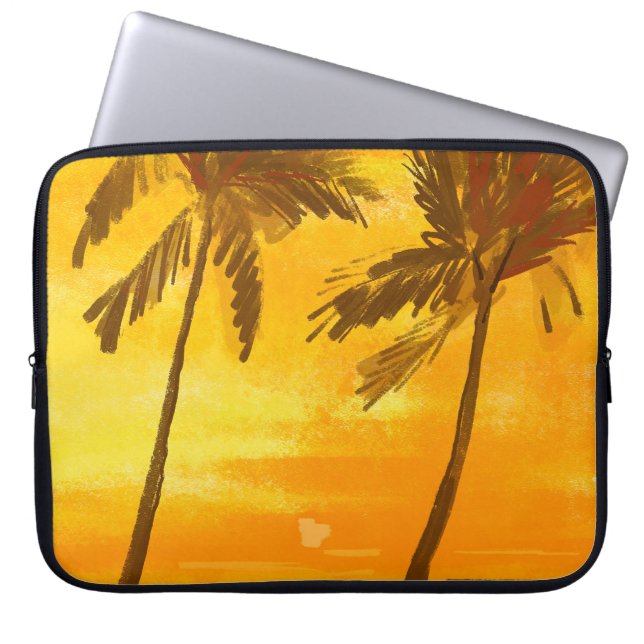 Tropical Palm Trees Summer Background Laptop Sleeve (Front)