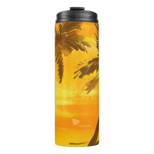 Tropical Palm Trees Summer Background Thermal Tumbler