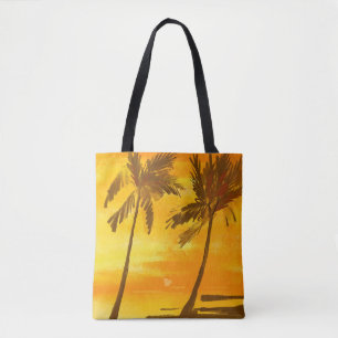 Tropical Palm Trees Summer Background Tote Bag