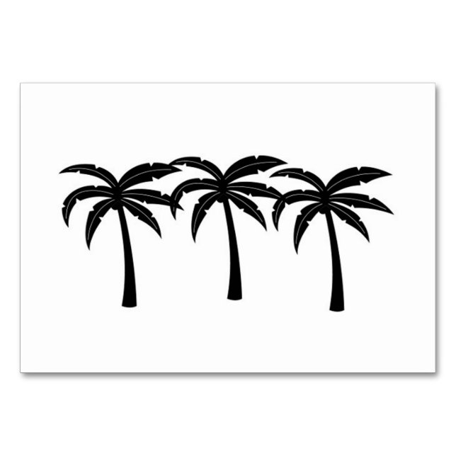 Tropical Palm Trees Table Number (Front)