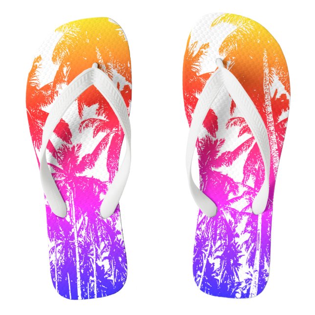 Tropical Palm Trees Thongs (Footbed)