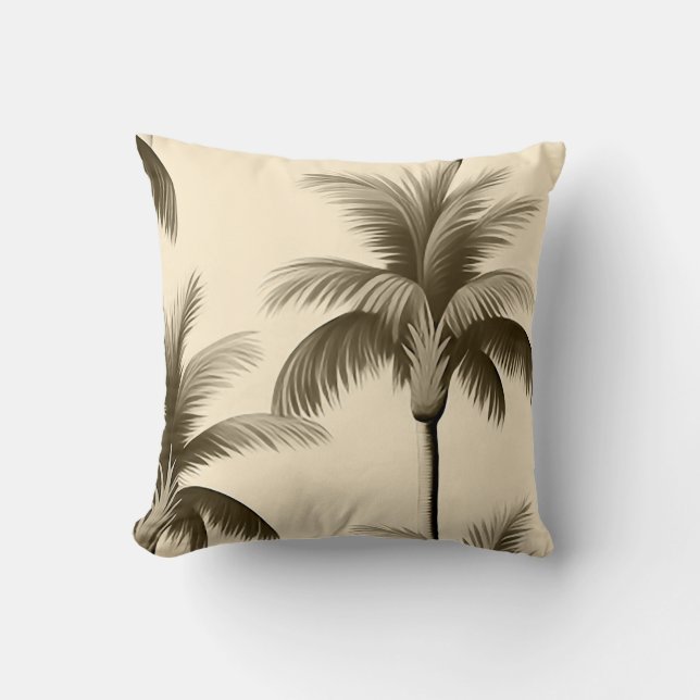 Tropical Palm Trees Throw Pillow (Front)