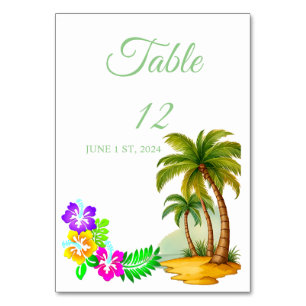 Tropical Palm Trees Thunder_Cove Table Number