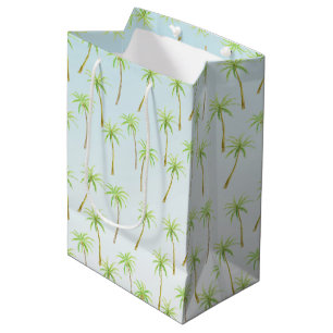 Tropical Palm Trees Watercolor Medium Gift Bag