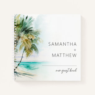 Tropical Palm Trees Wedding Guest Book