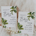 Tropical Palm Trees Wedding Invitation<br><div class="desc">Tropical Palm Trees Wedding Invitation Our invitations are the perfect way to announce your wedding day to your guests. Printed on high-quality cardstock, they will surely impress your guests and set the tone for your special day. Invitations are also available as a digital download, so you can send them through...</div>