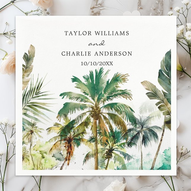 Tropical Palm Trees Wedding Napkin (Creator Uploaded)