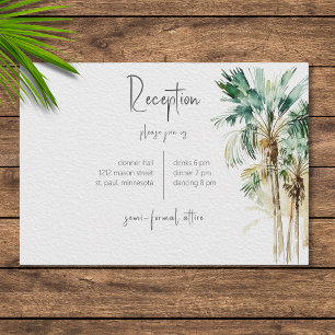 Tropical Palm Trees Wedding Reception Enclosure Card
