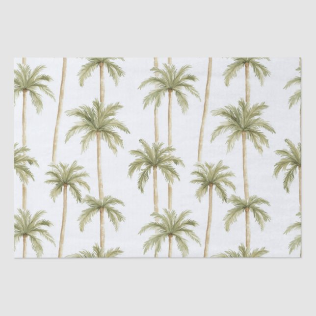 Tropical Palm Trees Wedding Tissue Paper (Front)