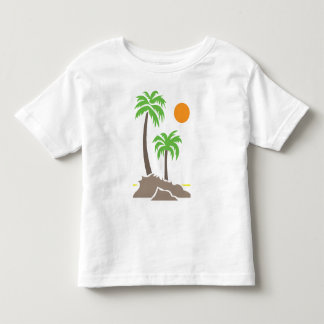 Tropical palm trees with sun on a small island iso toddler T-Shirt
