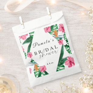 Tropical Palm Watercolor Geometric Bridal Shower  Favour Bag