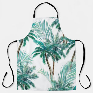 Tropical Palm: Watercolor Jungle Pattern. Apron