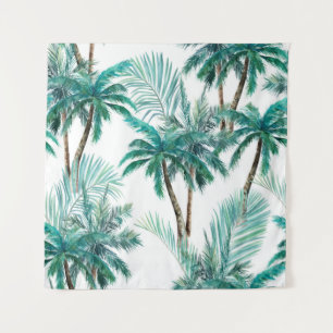 Tropical Palm: Watercolor Jungle Pattern. Tapestry
