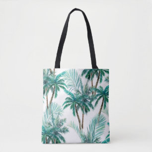 Tropical Palm: Watercolor Jungle Pattern. Tote Bag