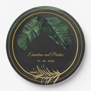 Tropical Palm Wedding 9 Inch Dinner Paper Plate