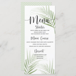 Tropical Palm Wedding Dinner Menu