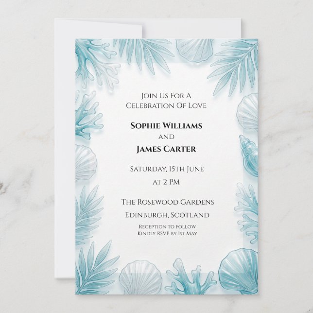 Tropical Palm Wedding Invitation (Front)