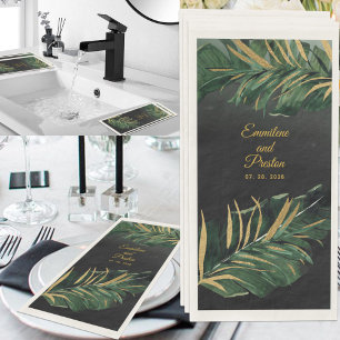 Tropical Palm Wedding Long 3 Ply Dinner Napkins
