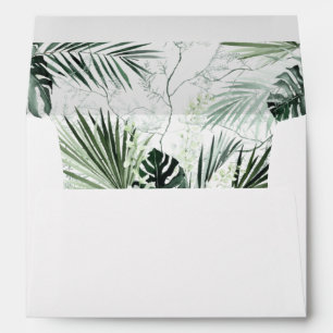 Tropical Palm & White Floral Envelope