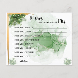 Tropical Palm Wishes for Soon tobe Mrs Shower Card