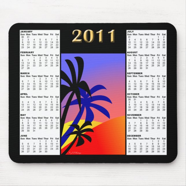 Tropical Palms 2011 Calendar Mousepad (Front)