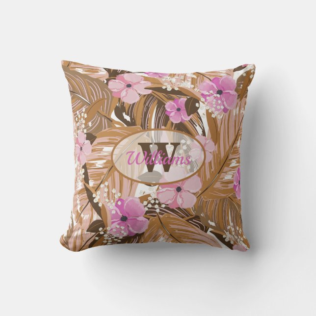 Tropical Palms and Plants Cushion (Front)