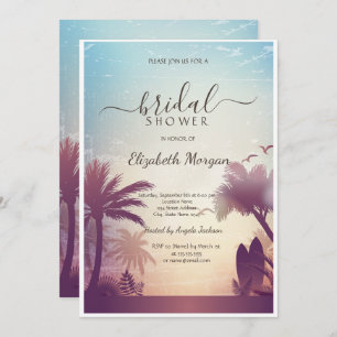  Tropical Palms Beach Bridal Shower Invitation
