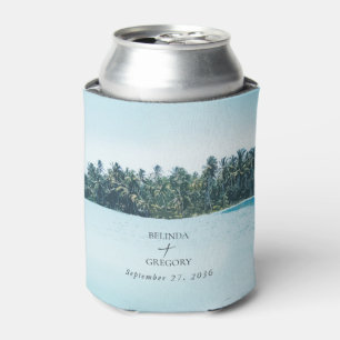 Tropical Palms & Beach Destination Wedding  Can Cooler