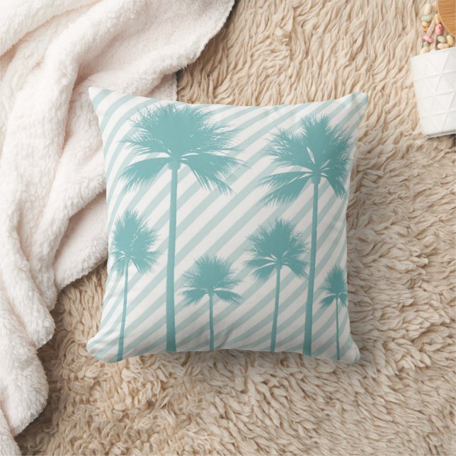 Tropical Palms Beach House Cushion (Blanket)