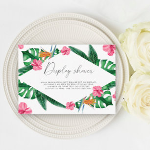 Tropical palms bridal shower - Display shower Enclosure Card