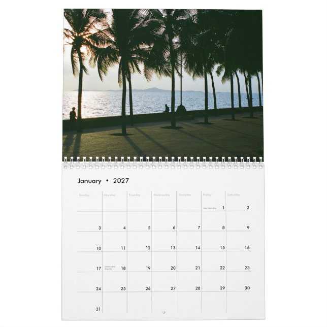 Tropical Palms Calendar (Jan 2027)