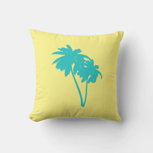 Tropical palms, colourful design throw pillow