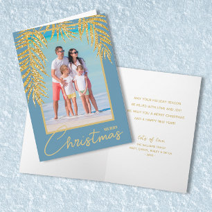 Tropical Palms Folded Photo Christmas Card