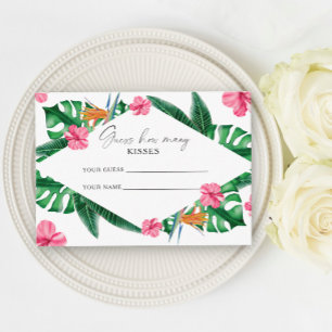Tropical palms - guess how many kisses bridal game enclosure card