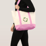 Tropical Palms Monogram Blush Pink Wedding Tote Bag<br><div class="desc">Destination Location - Tropical Palms Beach Botanical Blush Pink and Green Watercolor Spring Wedding Monogram Tote Bags on canvas background - includes beautiful and elegant script typography with modern botanical leaves and greenery for the special Gift for a Wedding, Bridal Shower (Bride or Bridesmaid), Baby Shower, Bachelorette Party, Sweet 16,...</div>