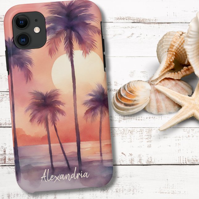 Tropical Palms Monogram Case-Mate iPhone Case (Creator Uploaded)