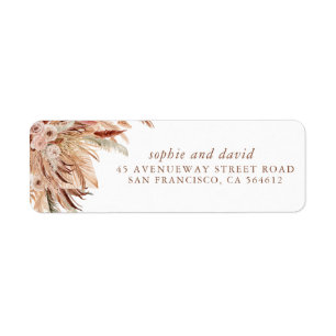Tropical Palms Pampas Grass Foliage Return Address Label