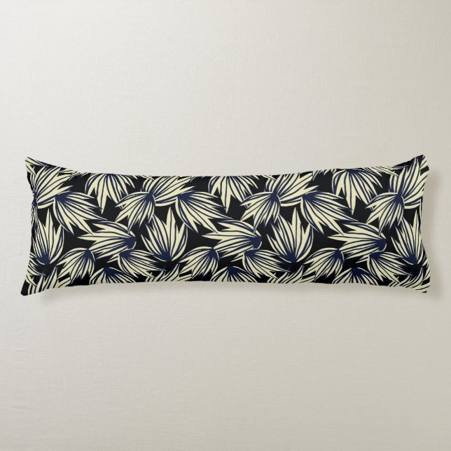 Tropical Palms Print Body Pillow (Front)