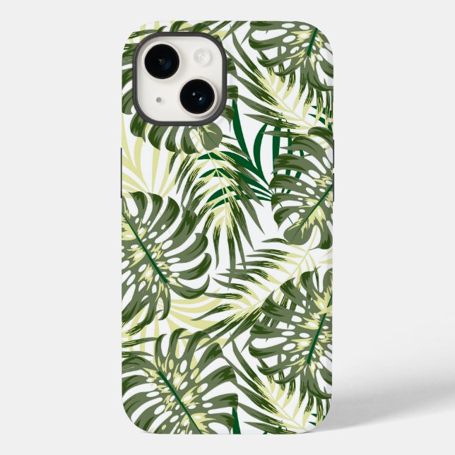 Tropical Palms Print iPhone 14 Case (Back)