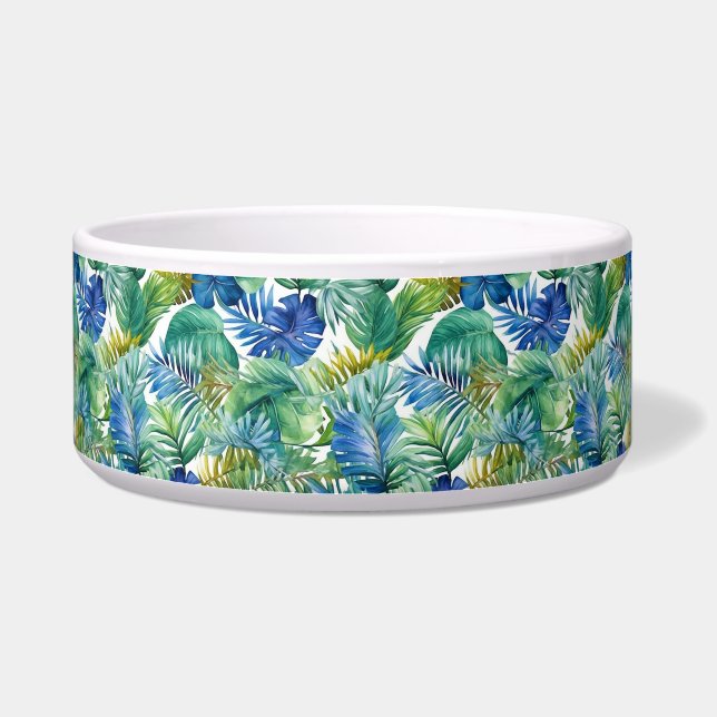 Tropical Palms Print Pet Bowl (Right)