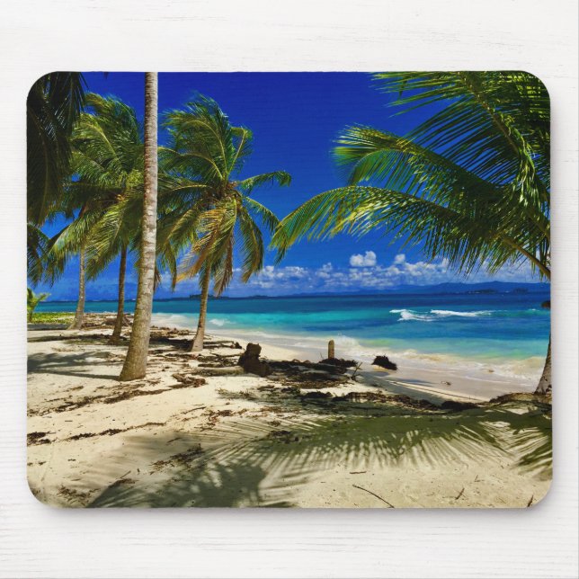 Tropical Palms San Blas Panama Sandy Beach Island Mouse Pad (Front)