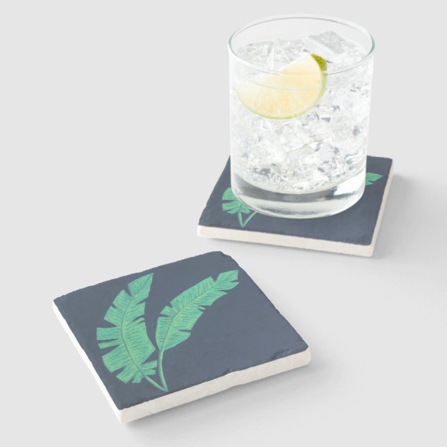 Tropical Palms Stone Coaster (Side)