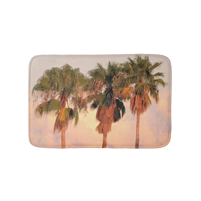 Tropical Palms Sunset Bath Mat (Front)