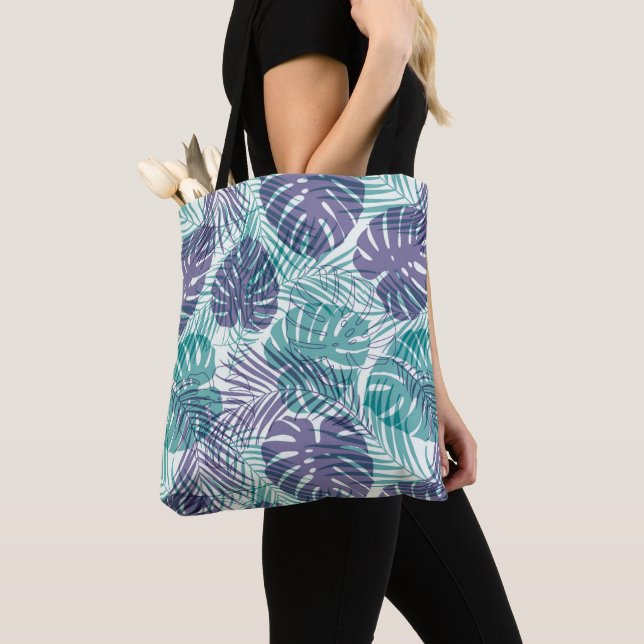 Tropical Palms Tote Bag (Close Up)