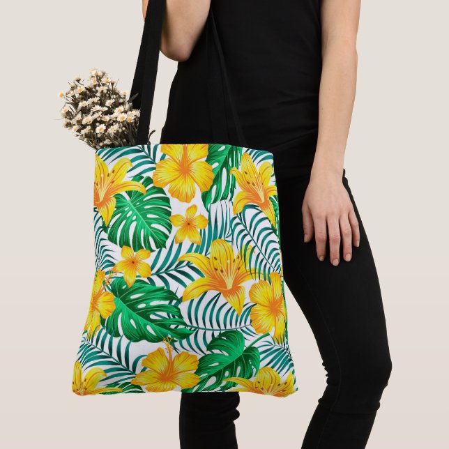 Tropical Palms Tote Bag (Close Up)