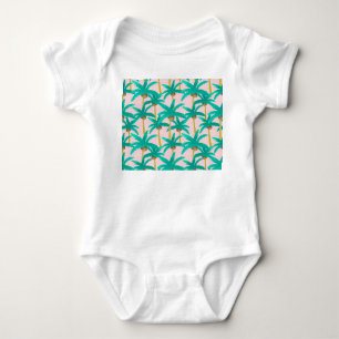Tropical Palms: Watercolor Summer Pattern Baby Bodysuit