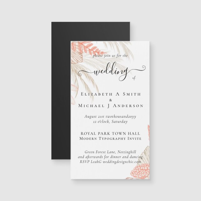 Tropical Pampas Grass Terracotta Wedding (Front/Back)