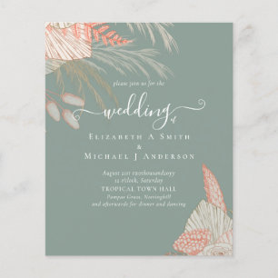 Tropical Pampas Grass Terracotta Wedding Flyer