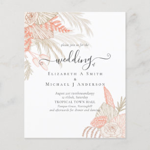Tropical Pampas Grass Terracotta Wedding Flyer